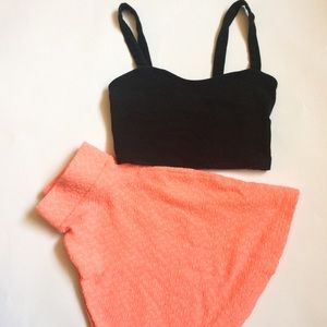 Charlotte Russe Crop Top/Skater Skirt Set